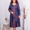 Plus size ανκορά φόρεμα-μπορντό-κωδ 24353-1