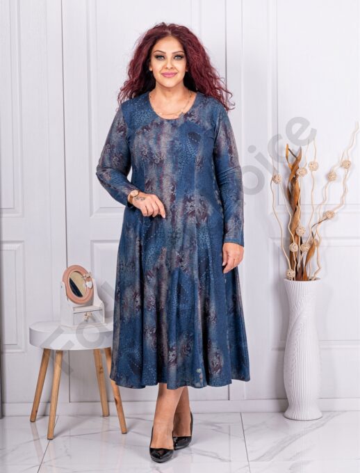 Plus size ανκορά φόρεμα-μπλε-κωδ 24353-2