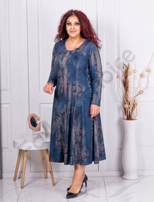 Plus size ανκορά φόρεμα-μπλε-κωδ 24353-2