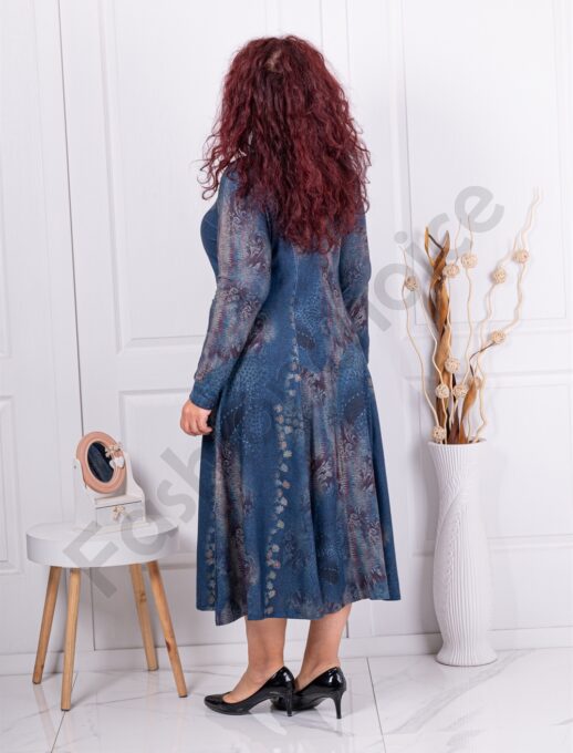 Plus size ανκορά φόρεμα-μπλε-κωδ 24353-2