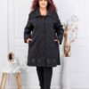 Plus size παλτό με διπλό γιακά και στρας-κωδ 30020