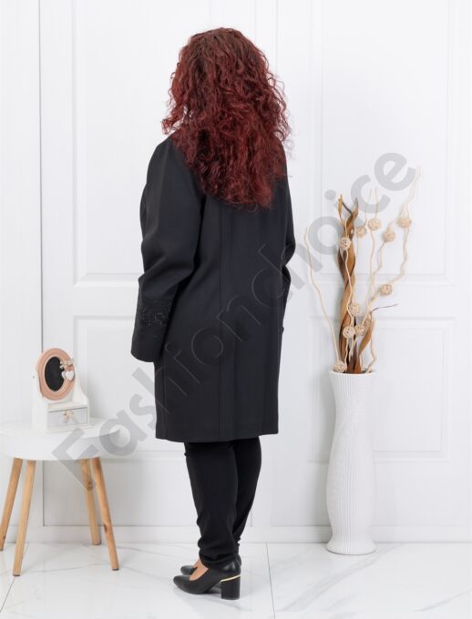 Plus size παλτό με κέντημα και στρας-κωδ 30021