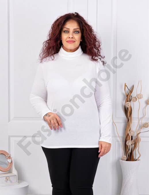Plus size μπλούζα ζιβάγκο-λευκό-κωδ 1002-5