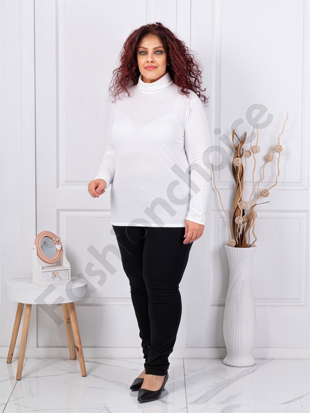 Plus size μπλούζα ζιβάγκο-λευκό-κωδ 1002-5