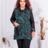Plus size τουνίκ με δερμάτινες λεπτομέρειες-πράσινο-κωδ 24847-2
