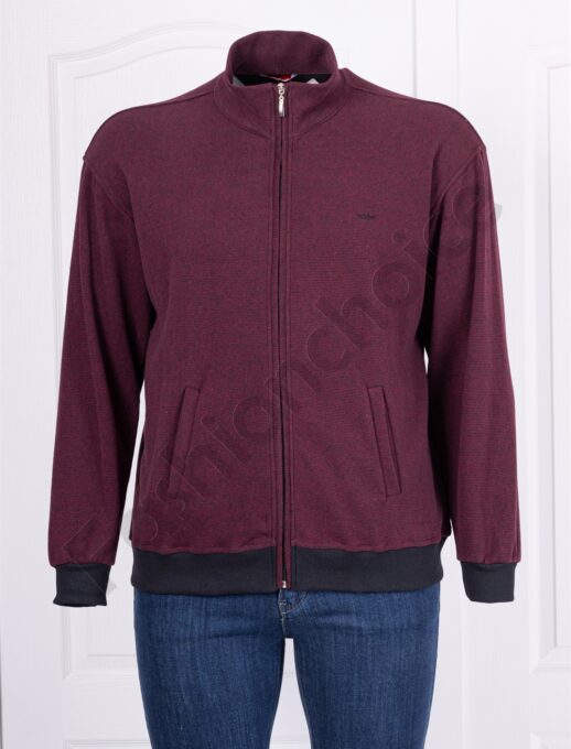 Plus size ανδρική Fleece ζακέτα-μπορντό-κωδ 174/178-1