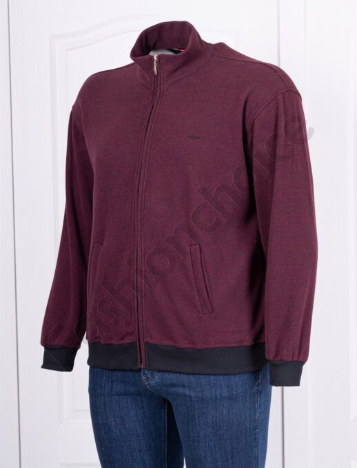 Plus size ανδρική Fleece ζακέτα-μπορντό-κωδ 174/178-1