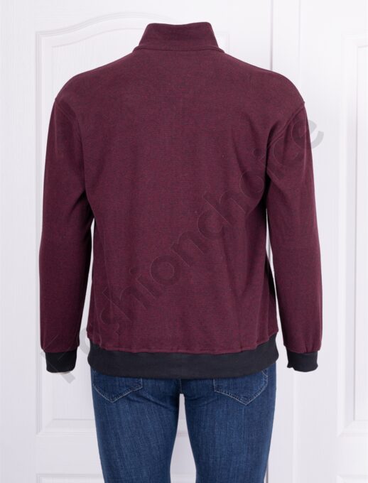 Plus size ανδρική Fleece ζακέτα-μπορντό-κωδ 174/178-1