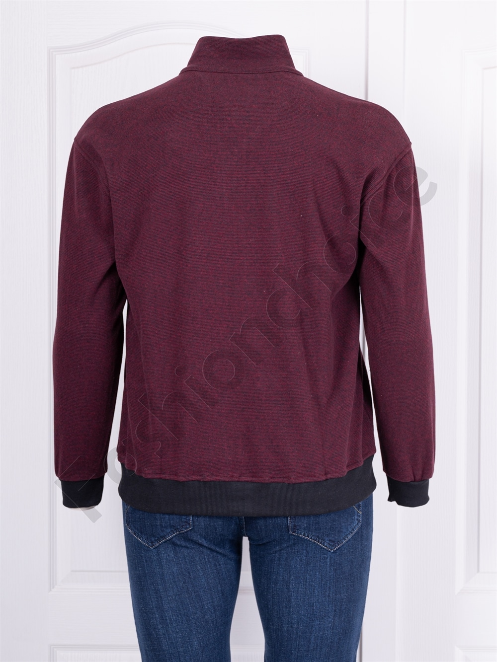 Plus size ανδρική Fleece ζακέτα-μπορντό-κωδ 174/178-1
