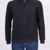 Plus size ανδρική Fleece ζακέτα-μαύρο-κωδ 174/178