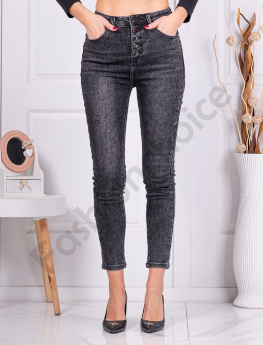 Γυναικείο τζιν παντελόνι slim fit-μαύρο-κωδ 2504