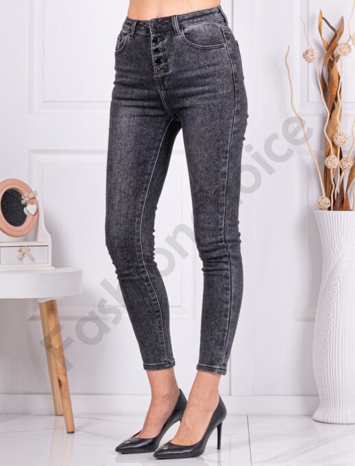 Γυναικείο τζιν παντελόνι slim fit-μαύρο-κωδ 2504