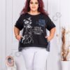 Plus size μπλούζα με απλικέ τύπωμα-κωδ 3022