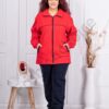 Plus size αθλητικό σετ-κόκκινο-κωδ 025-2