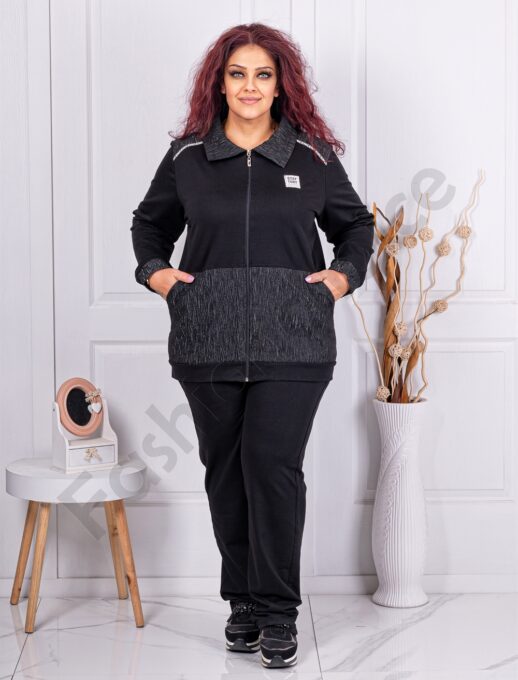 Plus size αθλητικό σετ-λεπτομέρεια ανάγλυφη υφή-κωδ 1433