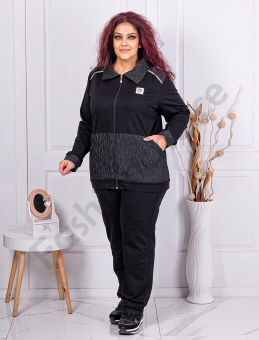 Plus size αθλητικό σετ-λεπτομέρεια ανάγλυφη υφή-κωδ 1433