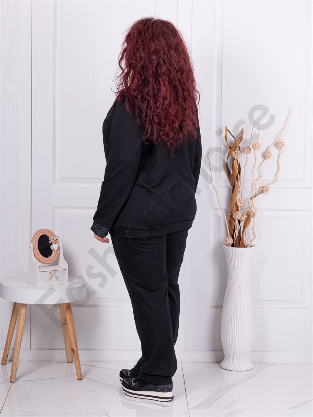 Plus size αθλητικό σετ-λεπτομέρεια ανάγλυφη υφή-κωδ 1433