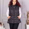 Plus size αμάνικο μπουφάν Fashion με κουκούλα-μαύρο-κωδ 803