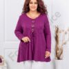Plus size μπλούζα με ξύλινα κουμπιά-ματζέντα-κωδ 16831-1