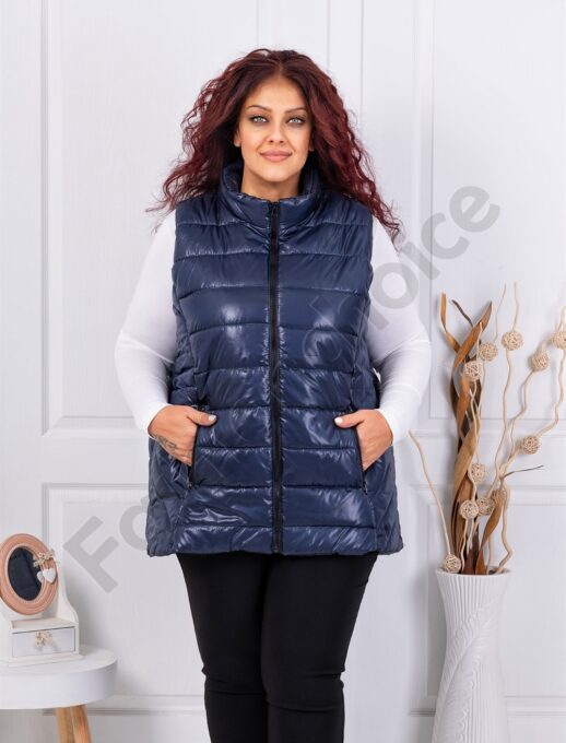 Plus size αμάνικο μπουφάν σε μπλε/4XL-8XL/-κωδ 034-1