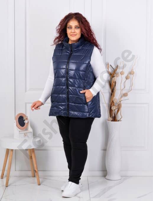 Plus size αμάνικο μπουφάν σε μπλε/4XL-8XL/-κωδ 034-1