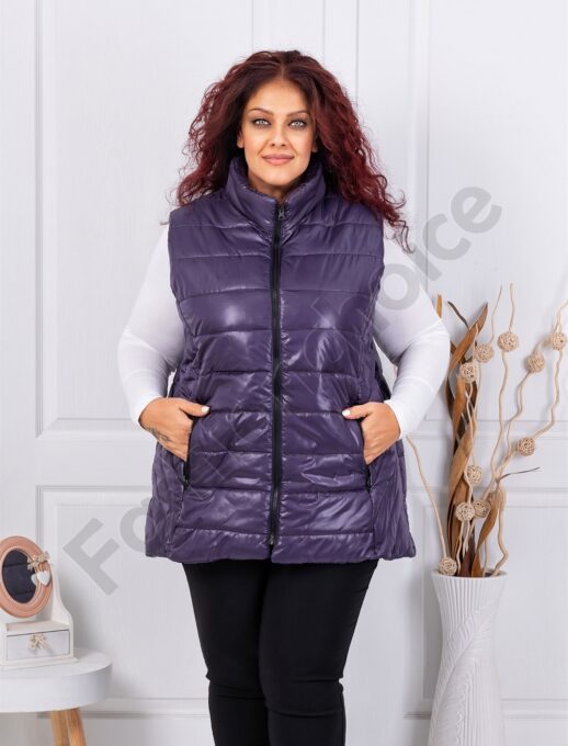 Plus size αμάνικο μπουφάν σε μωβ/4XL-8XL/-κωδ 034-5