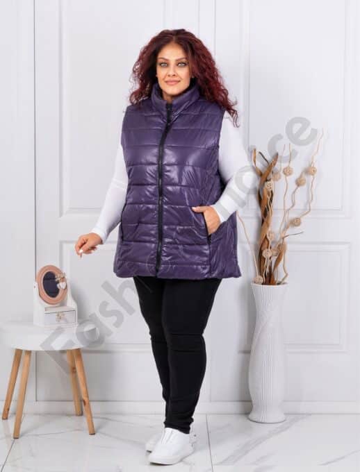 Plus size αμάνικο μπουφάν σε μωβ/4XL-8XL/-κωδ 034-5