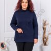 Plus size μπλούζα ζιβάγκο-σκούρο μπλε-κωδ 1002-2