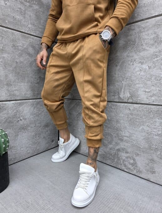Ανδρικό βελούδινο σετ με hoodie-ταμπά-κωδ 2520-5