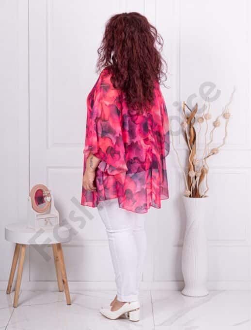 Plus size σιφόν τουνίκ-φούξια-κωδ 25357-2