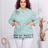Plus size ζακέτα με επιγραφές-βεραμάν-κωδ 2959-4