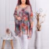 Plus size τουνίκ πόντσο φλόραλ-πορτοκαλί-κωδ 255021-5