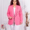 Plus size μπλέιζερ χωρίς κούμπωμα-σκούρο ροζ-κωδ 8888-9