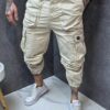 Ανδρικό jogger παντελόνι με cargo τσέπες-μπεζ-κωδ 1702-1