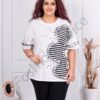 Plus size μπλούζα με απλικέ και χάντρες-λευκό-κωδ 4792-1
