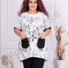 Plus size τουνίκ με φλόραλ τύπωμα-λευκό-κωδ 8549-1