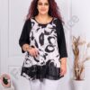 Plus size τουνίκ με βολάν τούλι-μαύρο-κωδ 25001