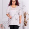 Plus size ασύμμετρη μπλούζα-εκρού-κωδ 11035-5