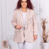 Plus size μπλέιζερ χωρίς κούμπωμα-εκρού-κωδ 2607-13