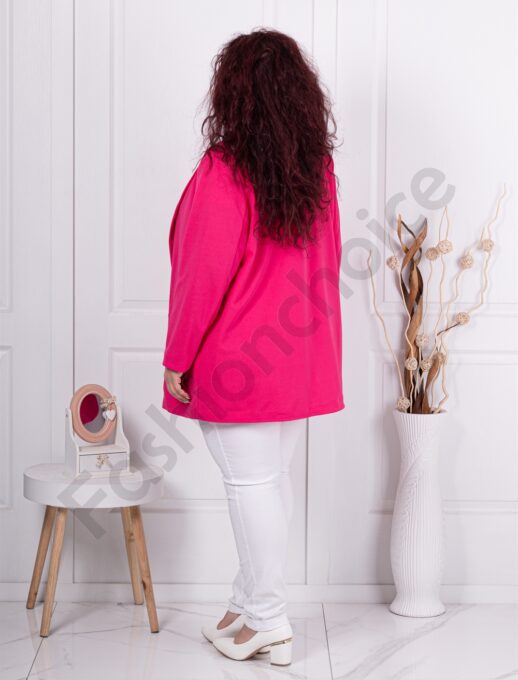 Plus size μπλέιζερ χωρίς κούμπωμα-φούξια-κωδ 2607-12