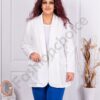 Plus size μπλέιζερ χωρίς κούμπωμα-λευκό-κωδ 2607-9