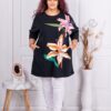 Plus size τουνίκ λουλούδια-ροζ/πορτοκαλί-κωδ 1795-2