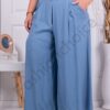 Plus size ψηλόμεση παντελόνα με ζώνη-μπλε-κωδ 2292-3