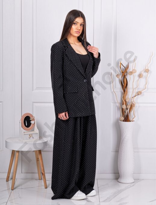 Γυναικείο Oversize σετ με στρας-μαύρο-κωδ 11577