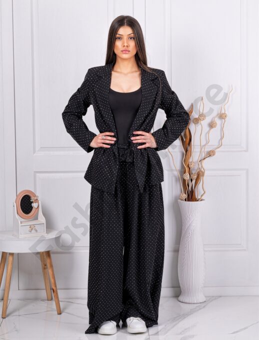 Γυναικείο Oversize σετ με στρας-μαύρο-κωδ 11577