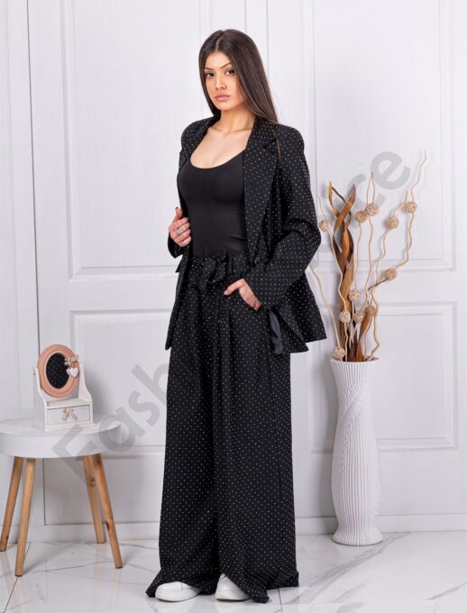 Γυναικείο Oversize σετ με στρας-μαύρο-κωδ 11577