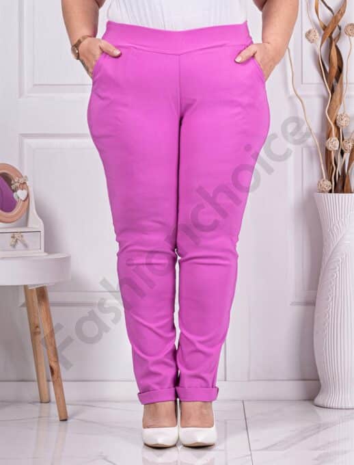 Plus size παντελόνι Push up ελαστικό-ροζ-κωδ 24348-15
