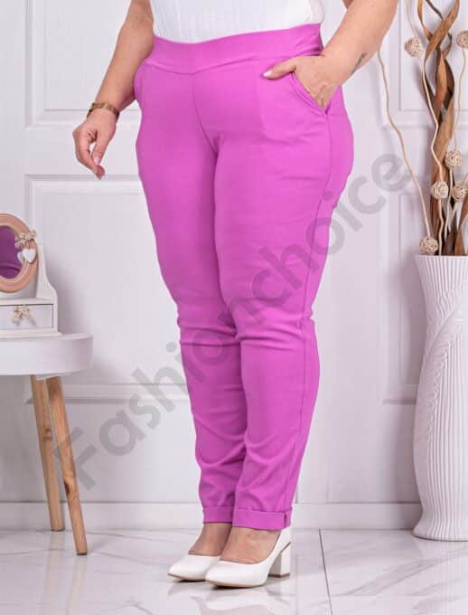 Plus size παντελόνι Push up ελαστικό-ροζ-κωδ 24348-15