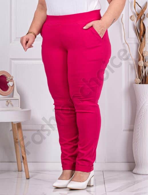 Plus size παντελόνι Push up ελαστικό-φούξια-κωδ 24348-17