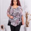 Plus size σιφόν πολύχρωμη μπλούζα-κωδ 251091-1